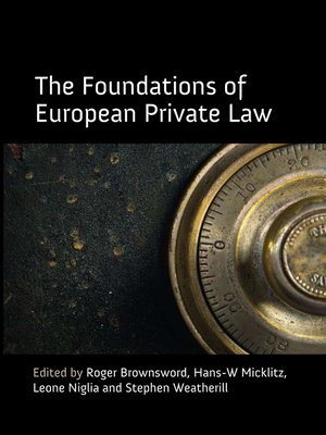 cover image of The Foundations of European Private Law